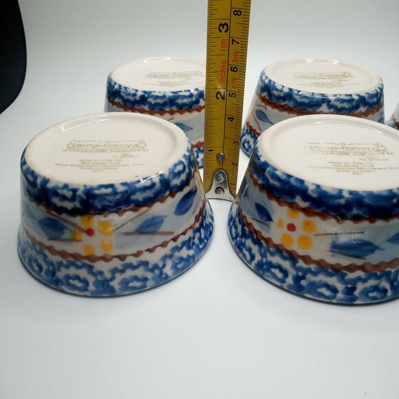 Temptation By Tara Old World Ovenware Serve Ware Set 6 Bowls & Serve Tray Blue - Picture 15 of 16